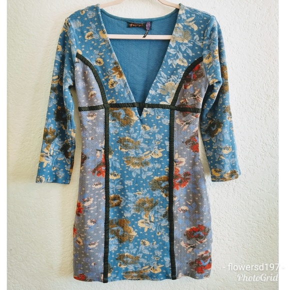 Free People Bodycon Floral Dress Size 6 - Picture 2 of 7